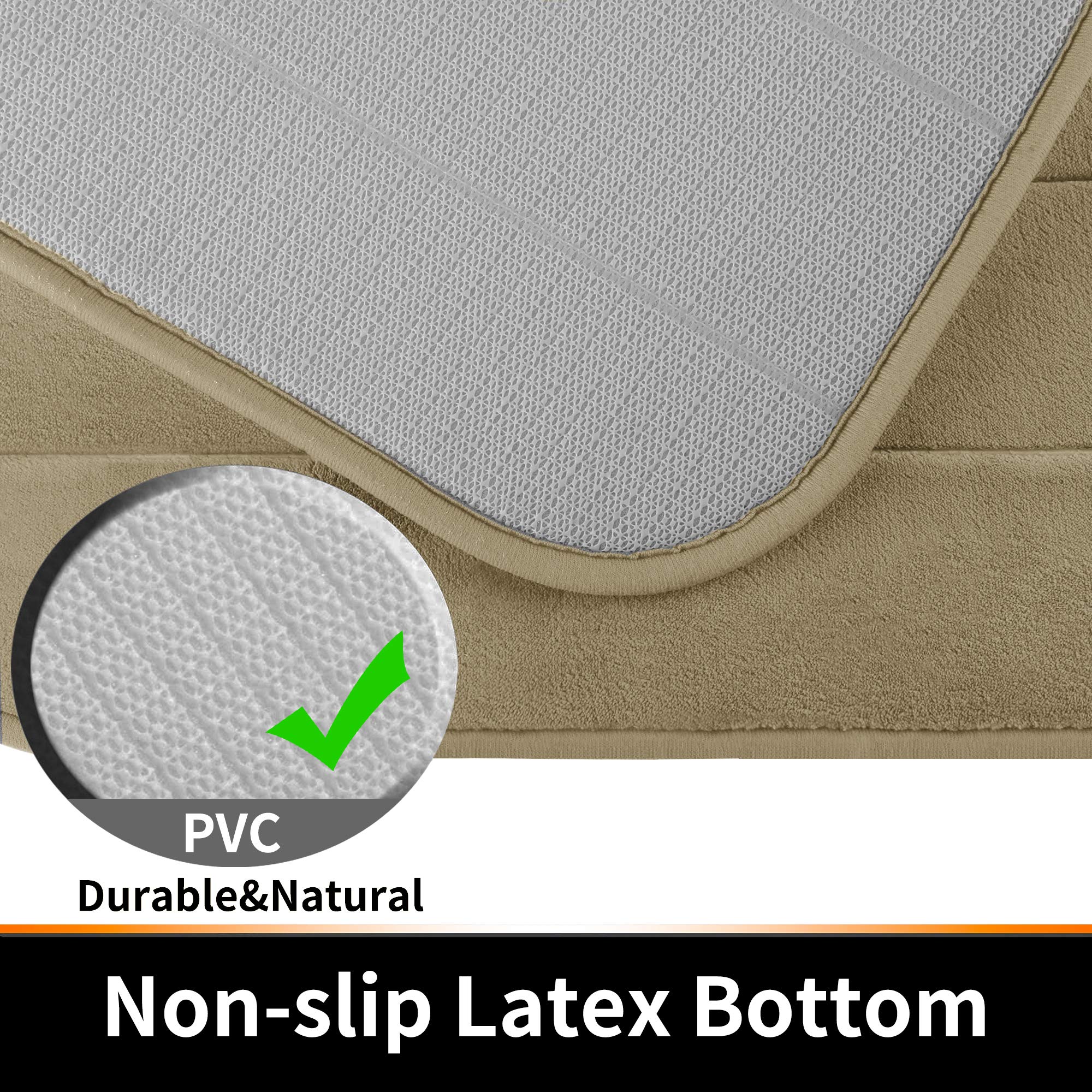 Yimobra Memory Foam Bath Mat Large Size  Soft and Comfortable  Super Water Absorbent  Non-Slip  Thick  Machine Washable (24 x 17 Inch  Camel)